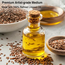 PHOENIX Refined Linseed Oil 250ml - 8.5 Fl Oz. Oil Medium for Painting, Paint Thinner for Oil Based Paints