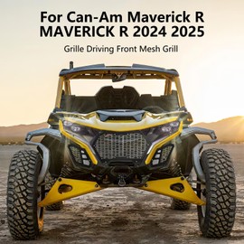 RUNNING PANTHER Aluminum Front Grille 3 Piece Kit for Can Am Maverick R, New Premium Billet Front Bumper Mesh Grill for CAN-AM MAVERICK R 2024+ All Models Accessories