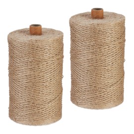 Relaxdays Jute Twine 1mm 2 Rolls Jute Twine 500m Each Biodegradable Craft Garden Packaging Cord Natural