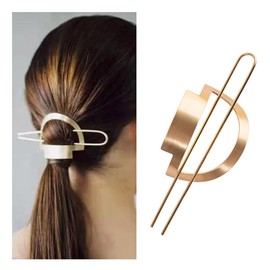 Zeshimb Boho Stick Hair Pin Geometric Hair Clip Barrette Metal Hair Holder Clips Gold Minimalist Hair Clips Decorative Hair Accessories for Women and Girls