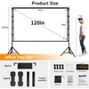 TOWOND 120 Inch Outdoor Projector Screen with Stand, Bolded 25mm