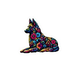 GSP German Shepherd Sticker Floral Women Dog Mom Gift Idea 4" 6" Car Laptop Water Bottle Waterproof Decal Vinyl