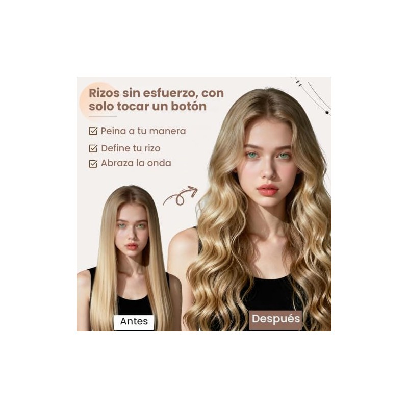 Accesorio rizador de pelo largo de 1,6 pulgadas compatible con