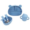 5pcs Baby Feeding Kit Food Grade Silicone Bear Design Plate