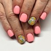 Peach Pink Press on Nails Short Square Fake Nails with