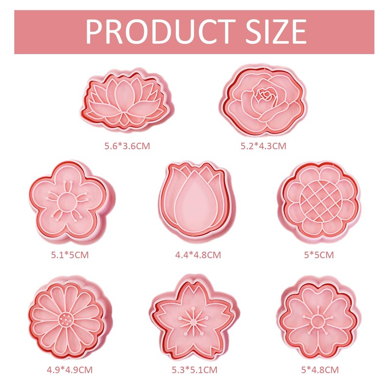 8 Pieces Flower Molds, Flower Shape Cookie Cutters, Fondant Cutters,