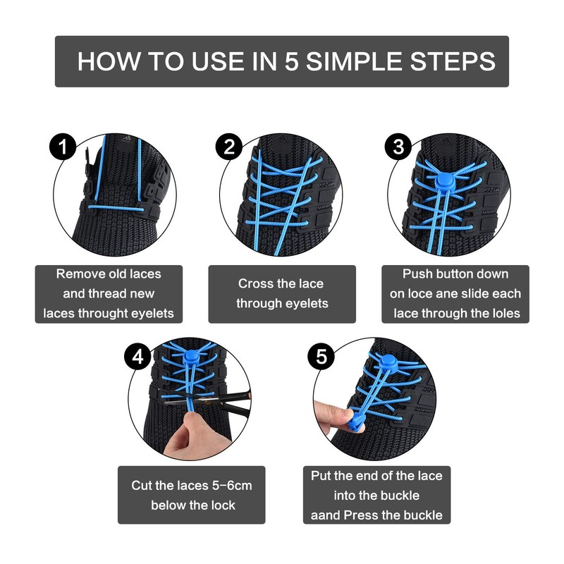 AISHITE No Tie Shoelaces, Lace Lock, Elastic One-Touch Elastic Shoelaces,