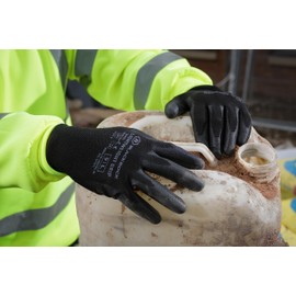 Blackrock PU Lightweight Grip Work Gloves for Men & Women - Durable PU & Polyester Mechanics and Gardening Gloves Large, Protective Garden Gloves, Enhanced Grip for Heavy Duty Tasks Size 9