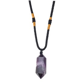 FOMIYES Natural Amethyst Pendant Necklace Crystal Stone Decor Fashion Jewelry for Women