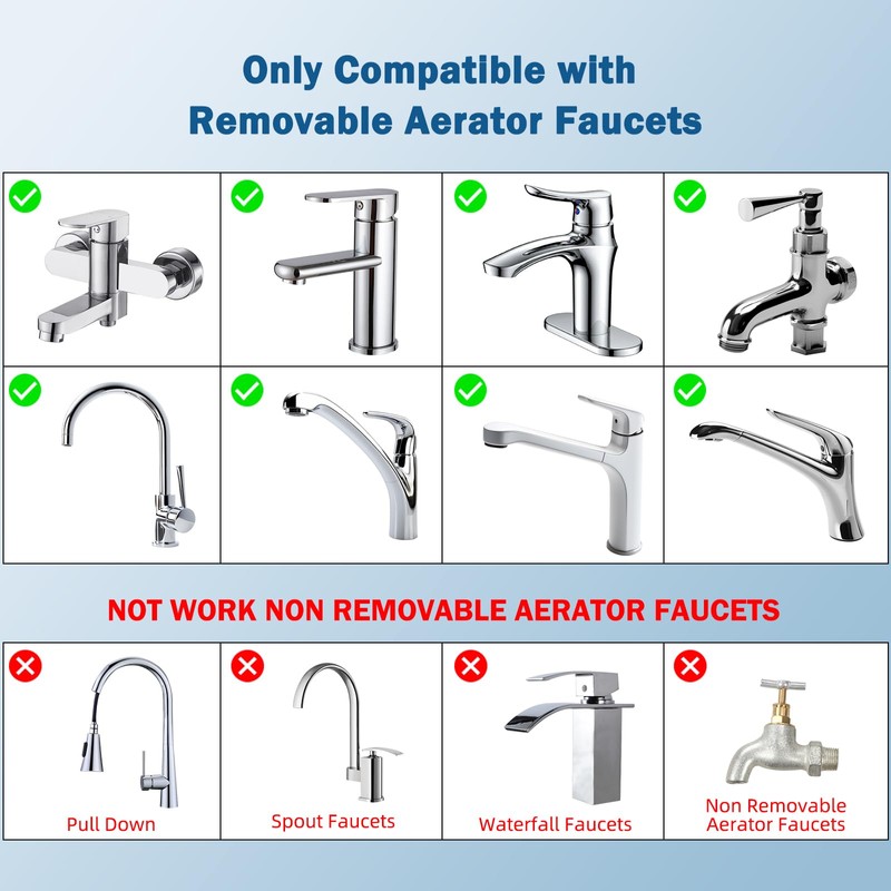 Hibbent Metal Faucet Aerator, 360-Degree Swivel Metal Kitchen Sink Aerator,