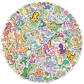 Aowplc 100 Pcs Cute Dinosaur Stickers Pack | Vinyl Stickers for Kids & Toddlers | Dinosaur Party Favors Crafts and Rewards