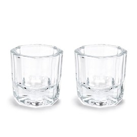 siyuwuro 2Pcs Nail Art Dappen Dish Cups for Acrylic Liquid and Powder Clear Glass Nail Bowl Acrylic Powder Holder Nail Liquid Cup Acrylic Glass Jar Crystal Bowl for Nails
