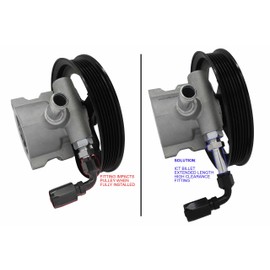 ICT Billet 6an Male Flare to M16-1.5 O-ring Extended Length Pulley Clearance Power Steering Adapter Fitting Made in the USA Bare Aluminum F06ANPSM16XL