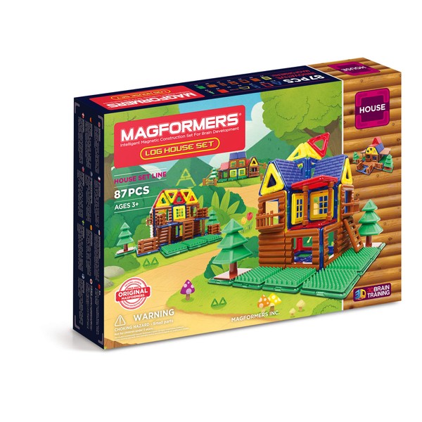 Magformers Log Cabin Toy Set, Building Magnetic Toy Log Cabin