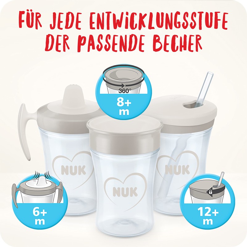NUK Action Cup Children's Drinking Cup, 12+ Months, 230 ml,