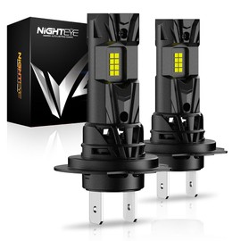 NIGHTEYE H7 Headlight Bulb - 25000LM 1:1 Size H7 LED Headlight Bulb for Car, 600% 6500K Cool White Super Bright, Plug and Play,IP68 Waterproof,Pack of 2