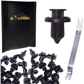 AOLYGEI C34 100 Pcs Nylon Fastener Rivets Compatible with Honda Acura Accord Civic Fits Bumper and Fender Body Retainer Clips with Tool Replace - 91503-SZ3-003