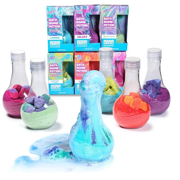 Tub Works Kids Bath Bomb Potion, 6-Pack | Fizzing, Foaming