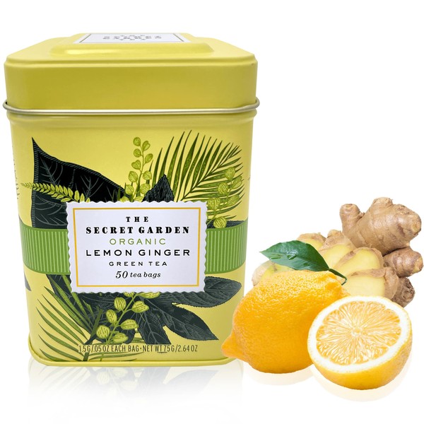 Organic Lemon Ginger Ceylon Green Tea - 50 Packets -