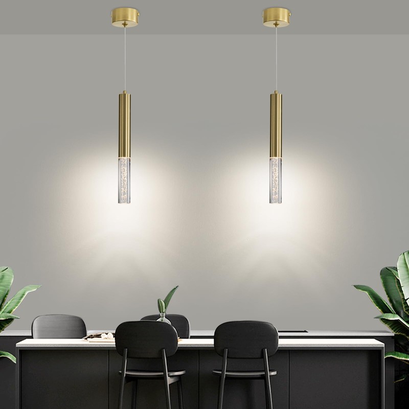 Mikeru 2 Pack Cylinder Ceiling Suspension Pendant Light, 3 Color