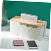 FELTECHELECTR Simple Install Cable Management Box Bamboo Cover Organize Power