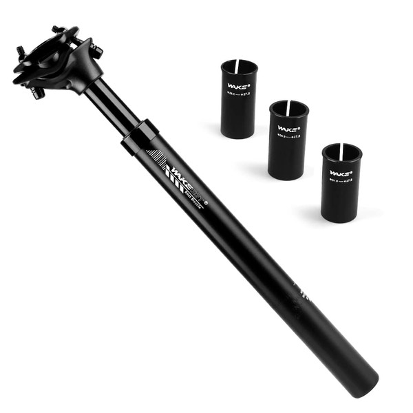 CYSKY Bike Suspension Seatpost 27.2 x 350mm with Bike Seatpost Shim 28.6mm 30.9mm 31.6mm, Shock Absorber Bicycle Seat Post for Mountain Bike Road Bike MTB BMX