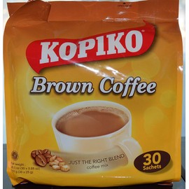 Kopiko Instant 3 in 1 Brown Coffee Mix with Creamer and Sugar 30 Count Per Bag