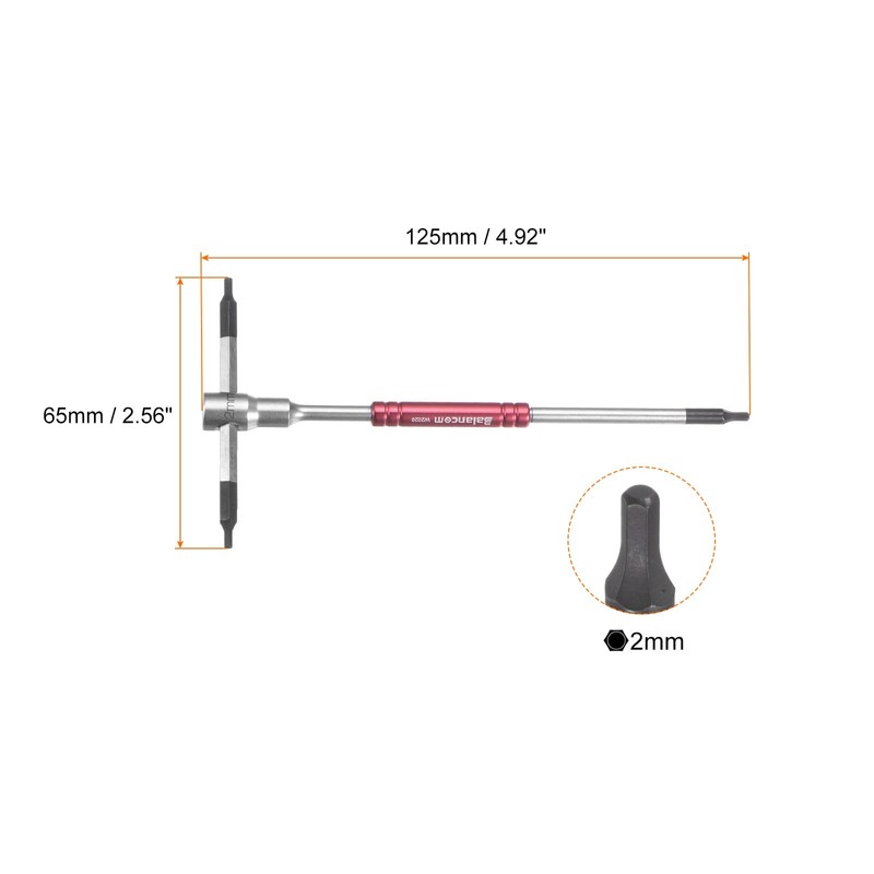 sourcing map Sliding T-Handle Hex Key Wrench Set 2mm Metric