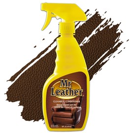 Cleaner and Conditioner - Safe for All Leather & Vinyl - Hydrate and Shine with Water-Repellent Protection for Couches, Car Interior, Shoes, and Bags (16 oz)