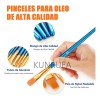 Kunruea 60 Pinceles Para Pintura Acrílico Oleo Acuarela, 6 Palettes