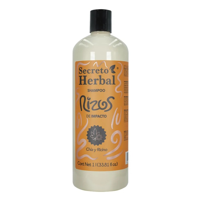 Shampoo Natural Rizos Secreto Herbal Chía Y Ricino 1l