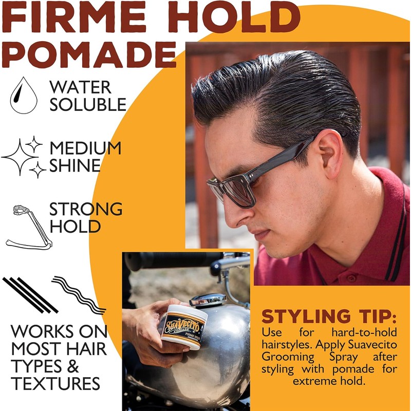 Suavecito Pomade Firme/Strong Hold, 4 oz, 3 Piece