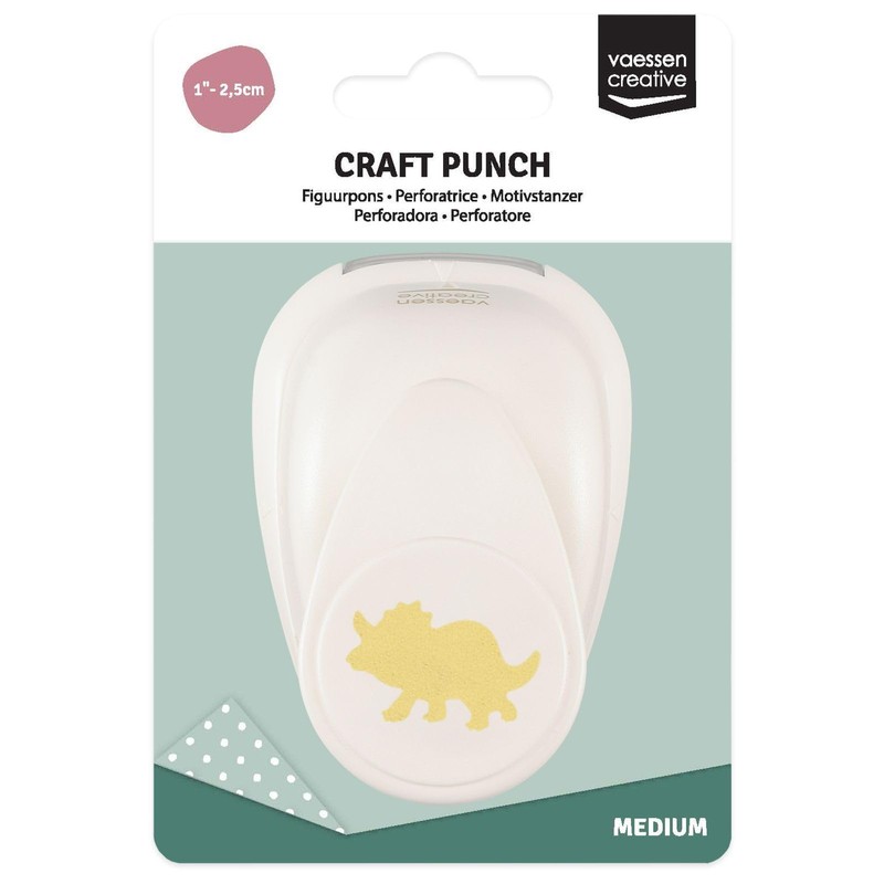 Vaessen Creative 21435-095 Motif Punch Triceratops (Dinosaur) 2.3 x 1.8