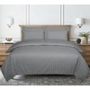 Ev Dekor® Double Duvet Cover Set Hotel Quality Stripes Satin