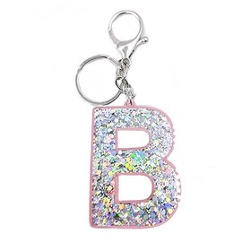 jtkdxqs Letter A-Z keychain acrylic sequin letter Key Ring bag backpack cute car pendant for women,Letter B
