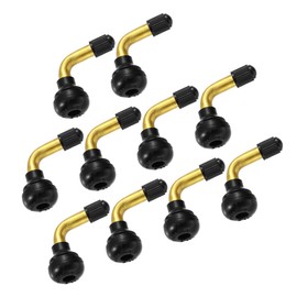 Partuto 10 Pcs 90 Degree Universal Car Tire Valve Stem PVR70 - Metal Black