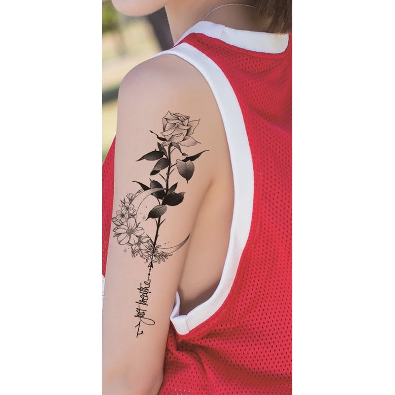 6 Sheets Temporary Butterfly Tattoo Moon Tattoo Lotus Flowers Tattoos