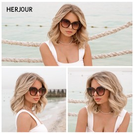 HERJOUR Square Retro Trendy Sunglasses Womens Mens 90s Classic Vintage Sun Glasses AR82208