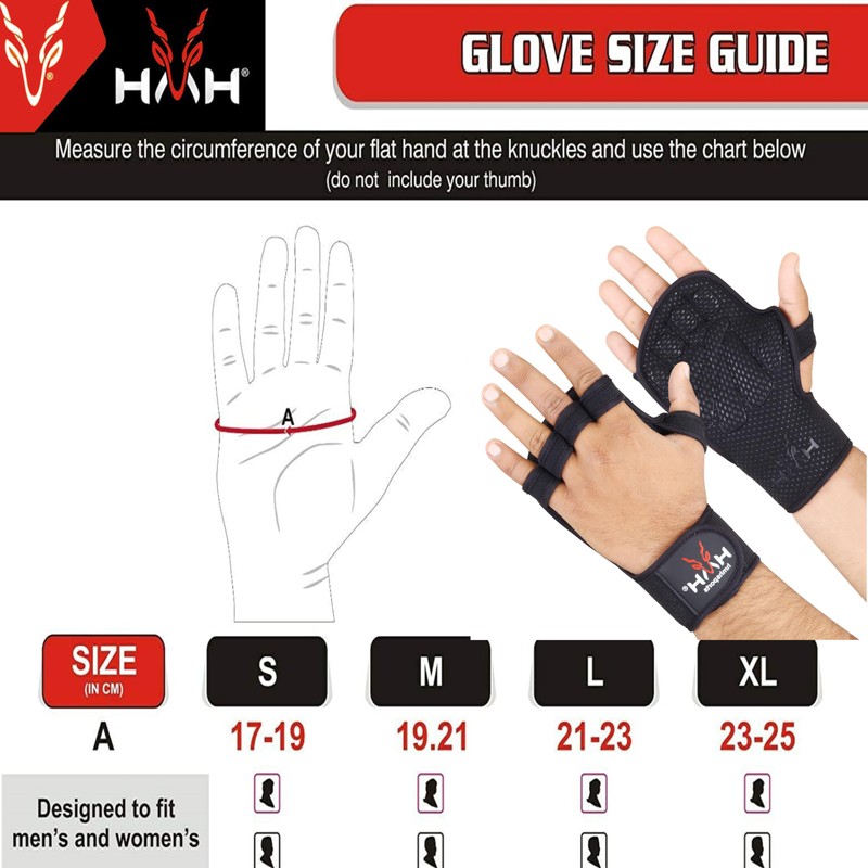 HMH Sports Gym Gloves - Weight Lifting Gloves with Adjustable