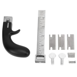 Pwshymi Leather Strap Cutter, Belt Cutter Leather, Hand Cutting Tool Draw Gauge Leathercraft Strip Belt DIY Hand Cutting Leather Tools with Blades Metal Leather Belt Cutter for Craft Project