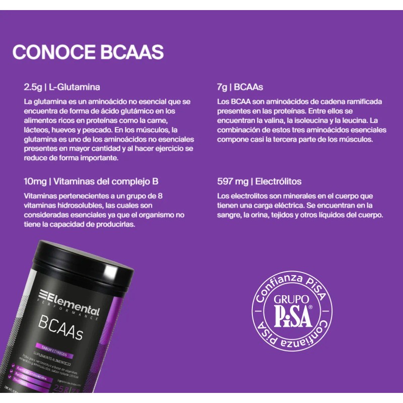 Elemental Bcca Aminoácidos Esenciales 30 Servings Sabor Citricos