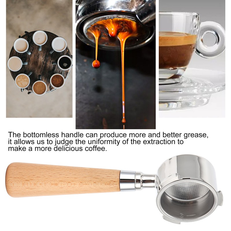 Coffee Bottomless Portafilter Stainless Steel Filter Holder Basket Replacement Tool