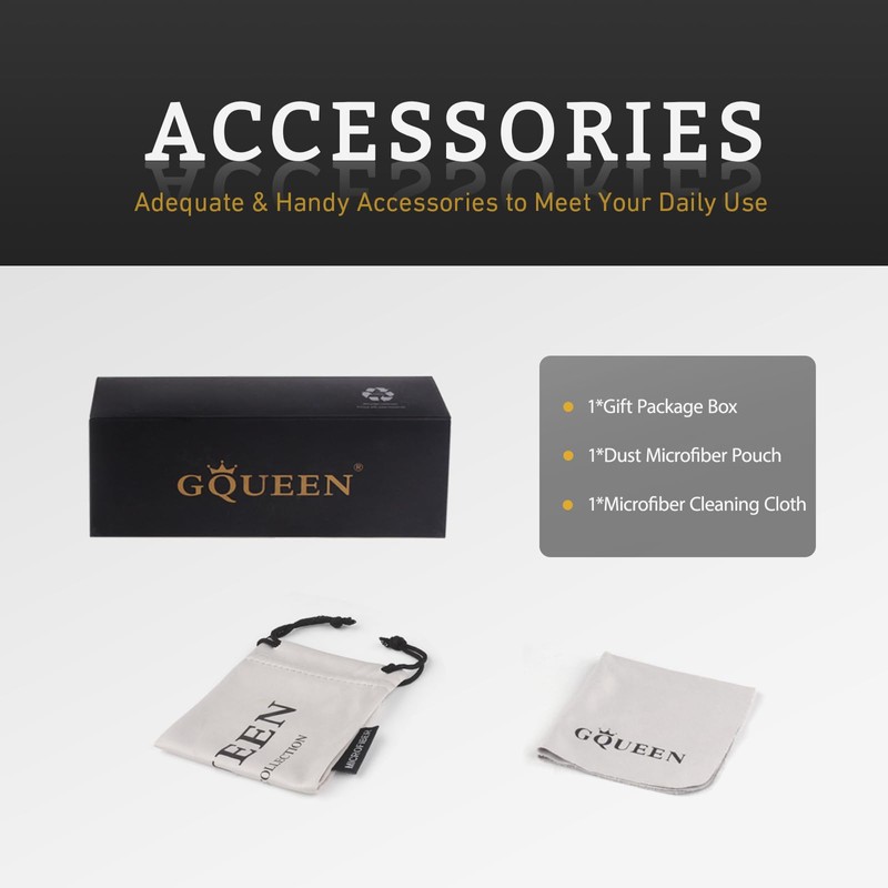 GQUEEN Oversized Sunglasses Women's Retro Vintage Square UV400, 1.1 black-red