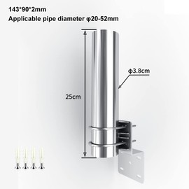 Hsthe Sea Aerial Pole Mount, Universal Outdoor Aerial Mast Mount for Signal Amplifier, 9.8 Inch Length, Antenna Mount Pole