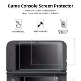 Screen Protector Compatible with New 3DS XL LL Console Handheld System, Full Coverage Scratch Resistant Screen Protective Film, 3 Sets Game Machine Screen Film