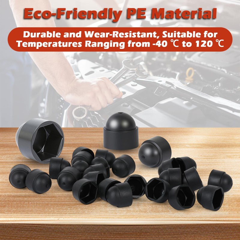 25 Cover Caps for Screws, Round Screw Covers, Black Screw