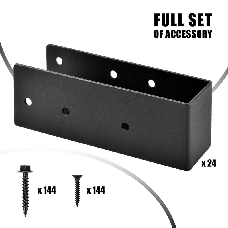 24 Pcs Upgraded Concealed Beam Hangers, 2"x4" Outdoor Concealed Flange,