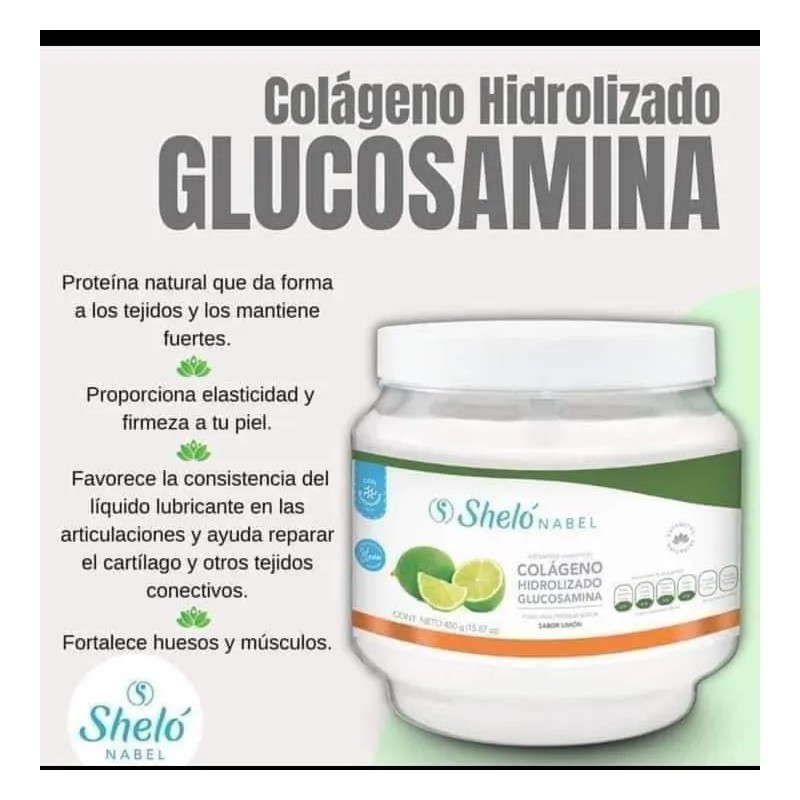 Glucosamina Con Colágeno Hidrolizado En Polvo Shelo Nabel Sabor Limón