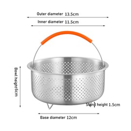 Steamer Basket with 304 Stainless Steel Egg Steam Rack Compatible,inner diameter for pots,Multi-Purpose Draining Basket Mesh Strainer for Kitchen Cooking, Steaming and Frying Basket