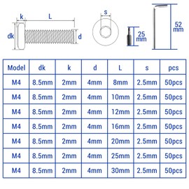 KGGZKG 50 Stück M4 Schrauben Flachkopfschrauben M4 x20mm 304 Edelstahl A2 V2A Innensechskant Vollgewinde Linsenkopfschrauben mit Inbus-Schlüssel Gewindeschrauben für Montage Wartung